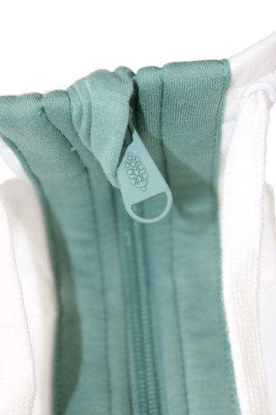 FP Movement Unisex Windbreaker Jacket White Drawstring High Neck Size M