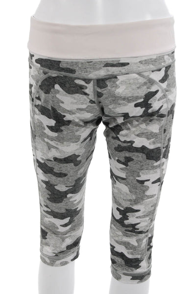 Lululemon Womens Gray Camo Capri Leggings Zip Size 8