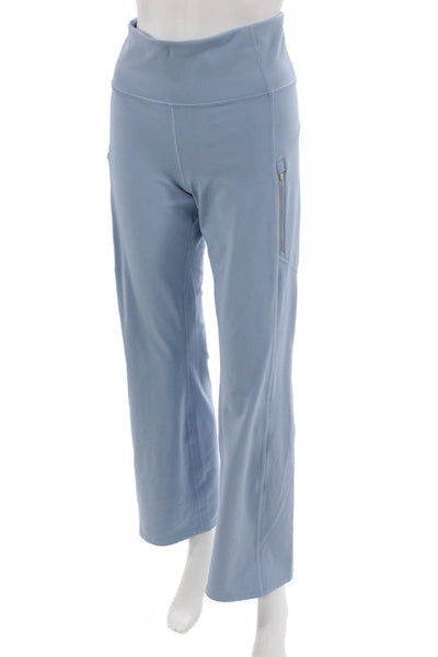Athleta Womens Light Blue Outdoor Leggings Zip Closure Size L