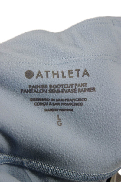 Athleta Womens Light Blue Outdoor Leggings Zip Closure Size L