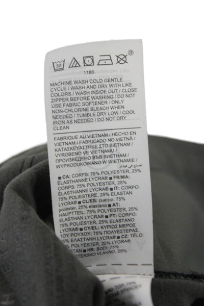 Athleta Women Black Ankle Jogger Leggings Stars Zip Polyester Lycra Size L