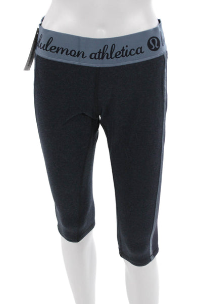 Lululemon Women Dark Blue Capri Leggings Cotton Spandex Designer Size 10