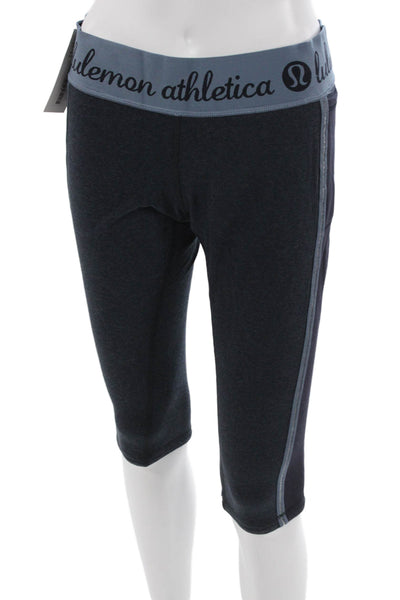 Lululemon Women Dark Blue Capri Leggings Cotton Spandex Designer Size 10