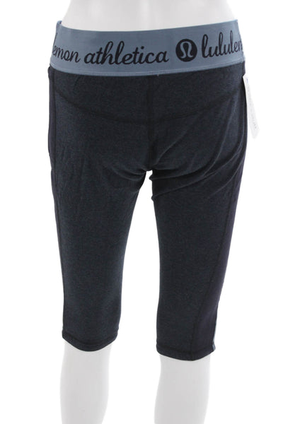 Lululemon Women Dark Blue Capri Leggings Cotton Spandex Designer Size 10