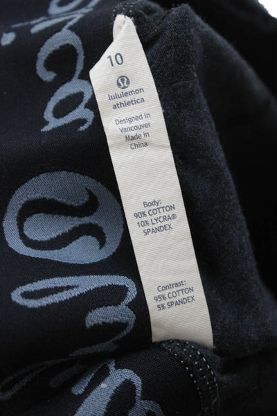 Lululemon Women Dark Blue Capri Leggings Cotton Spandex Designer Size 10