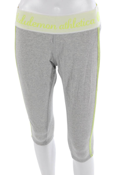 Lululemon Women Capri Leggings Gray Cotton Spandex Size 10