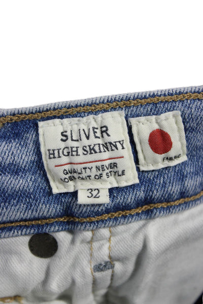 Levis Unisex Skinny Tapered Jeans Light Blue High Rise Size 32