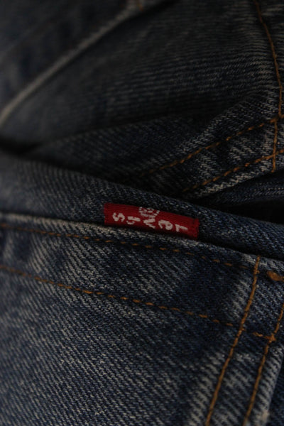 Levis Mens Ankle Cropped Straight Jeans Blue High Rise Inseam 29 Size 31