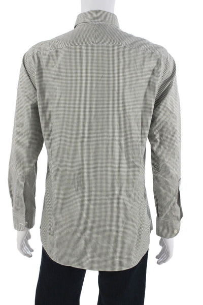 Charles Tyrwhitt Mens Plaid Extra Slim Fit Button Down Shirt Green Size 16