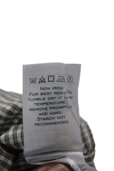 Charles Tyrwhitt Mens Plaid Extra Slim Fit Button Down Shirt Green Size 16