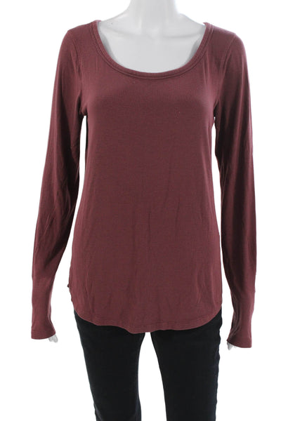 Lululemon Womens Brown Basic Long Sleeve Round Neck T Shirt Solid Size 10