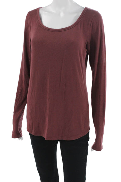 Lululemon Womens Brown Basic Long Sleeve Round Neck T Shirt Solid Size 10