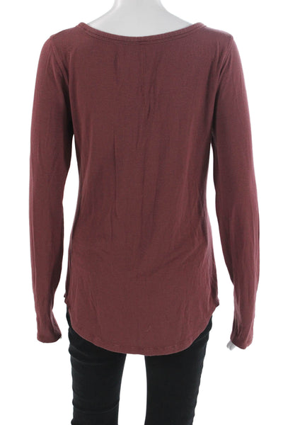 Lululemon Womens Brown Basic Long Sleeve Round Neck T Shirt Solid Size 10
