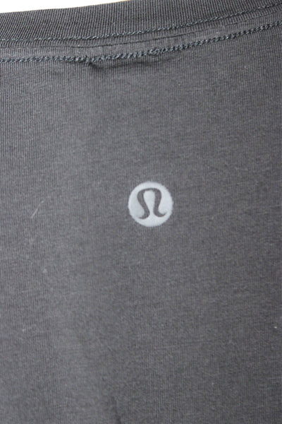 Lululemon Womens Black V-Neck Basic Short Sleeve T-Shirt Size 8