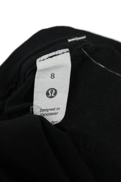 Lululemon Womens Black V-Neck Basic Short Sleeve T-Shirt Size 8