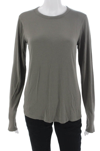Lululemon Women Gray Modal Crew Neck Long Sleeve T-Shirt Size 10