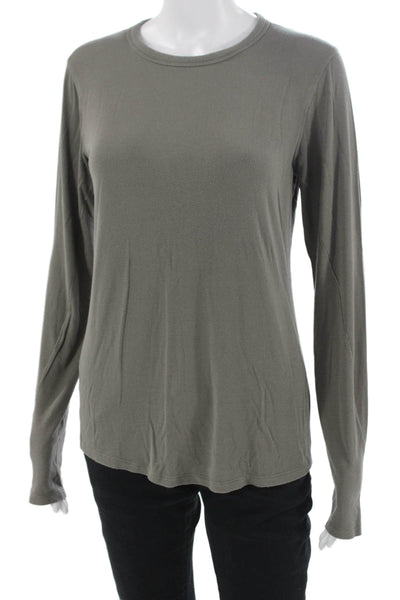 Lululemon Women Gray Modal Crew Neck Long Sleeve T-Shirt Size 10