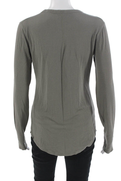 Lululemon Women Gray Modal Crew Neck Long Sleeve T-Shirt Size 10