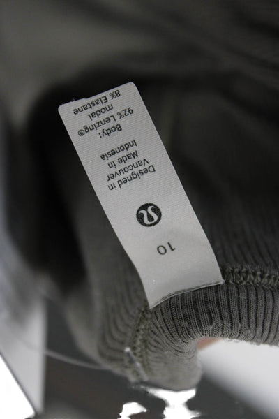 Lululemon Women Gray Modal Crew Neck Long Sleeve T-Shirt Size 10