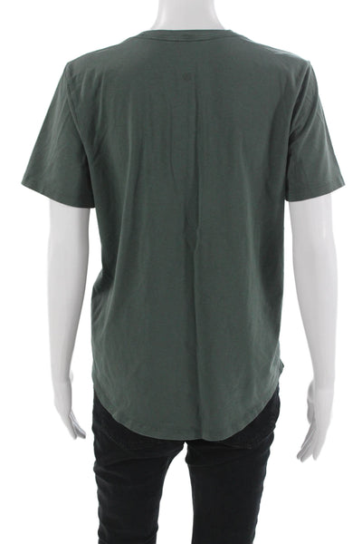 Lululemon Womens Basic Green V-Neck Short Sleeve T-Shirt Size 8
