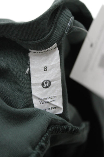 Lululemon Womens Basic Green V-Neck Short Sleeve T-Shirt Size 8