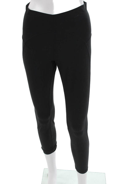 Lululemon Women Ankle Leggings Black Zip Nylon Lycra Size 8