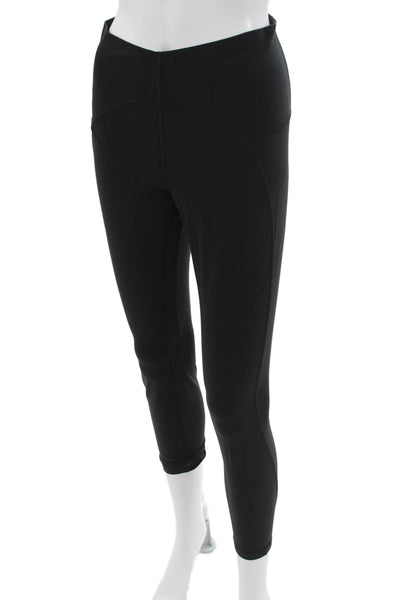 Lululemon Women Ankle Leggings Black Zip Nylon Lycra Size 8