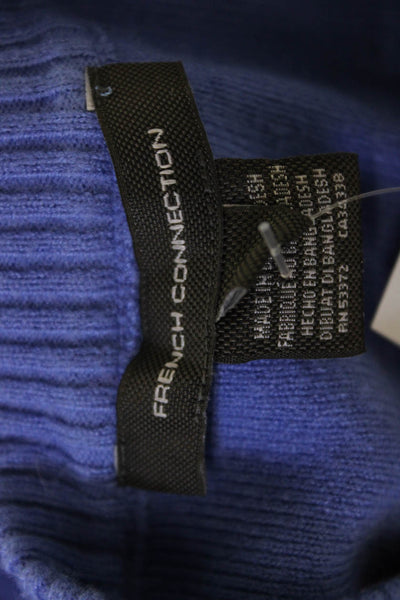 French Connection Women Blue Pullover Sweater Crew Neck Long Sleeve Size M