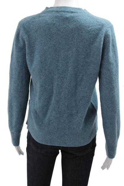 Banana Republic Women Blue Merino Crew Neck Pullover Sweater Long Sleeve Size M