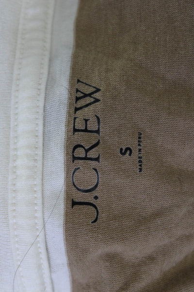 J Crew Womens Striped Jersey T-Shirt Tan Long Sleeve Crew Neck Size S