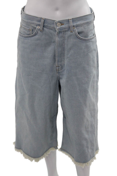 COS Men Bermuda Shorts Light Blue 100% Cotton High Rise Size 27