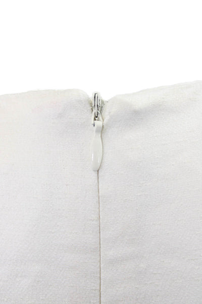CO Womens Jumpsuit White Sleeveless Round Neck 82% Viscose Size M