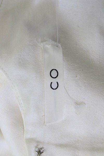 CO Womens Jumpsuit White Sleeveless Round Neck 82% Viscose Size M