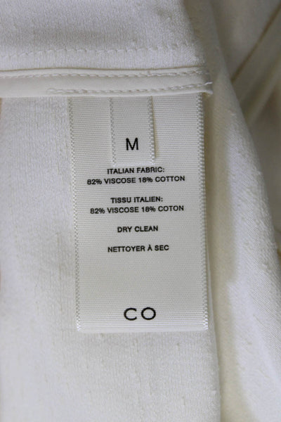 CO Womens Jumpsuit White Sleeveless Round Neck 82% Viscose Size M