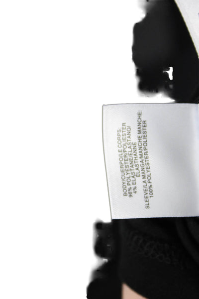 Kasper Women Black Basic Blouse 3/4 Sleeve Round Neck Size M