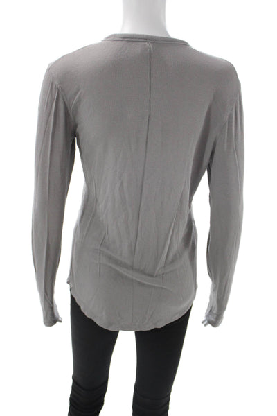 Lululemon Women Gray Basic Long Sleeve Crew Neck T-Shirt Size 10