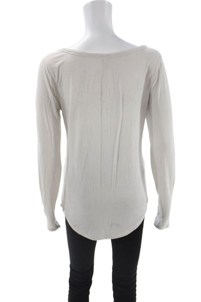 Lululemon Womens White Basic Long Sleeve Round Neck T-Shirt Size 10