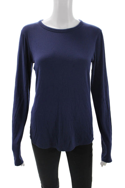 Lululemon Womens Basic Dark Blue T-Shirt Long Sleeve Crew Neck Size 10
