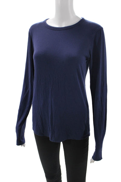 Lululemon Womens Basic Dark Blue T-Shirt Long Sleeve Crew Neck Size 10