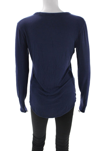 Lululemon Womens Basic Dark Blue T-Shirt Long Sleeve Crew Neck Size 10