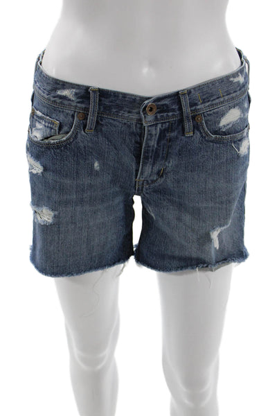 Madewell Unisex Dark Blue Cotton Beach Shorts Button Size 26