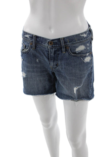Madewell Unisex Dark Blue Cotton Beach Shorts Button Size 26