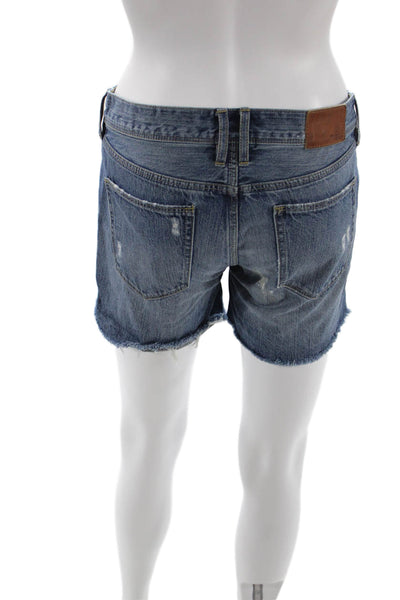 Madewell Unisex Dark Blue Cotton Beach Shorts Button Size 26