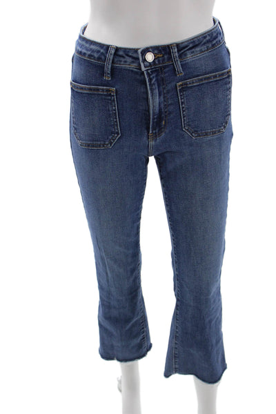 Just Black Denim Womens Cropped Dark Blue High Rise Jeans Size 25