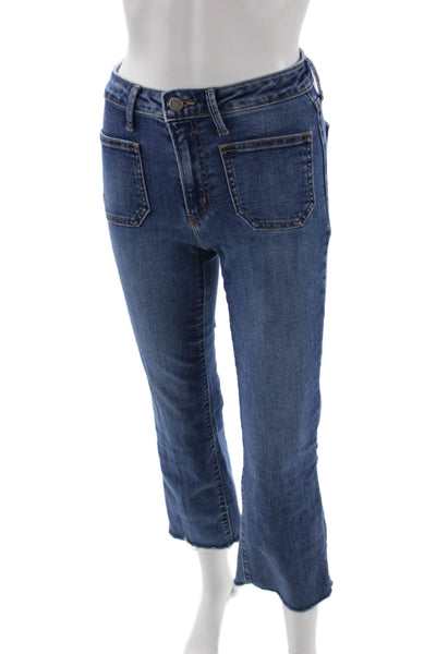 Just Black Denim Womens Cropped Dark Blue High Rise Jeans Size 25