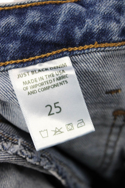 Just Black Denim Womens Cropped Dark Blue High Rise Jeans Size 25