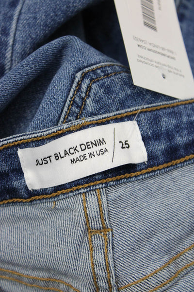 Just Black Denim Womens Cropped Dark Blue High Rise Jeans Size 25
