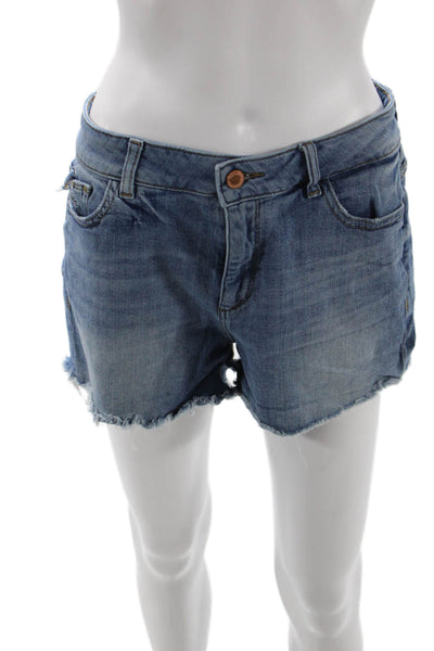 DL1961 Unisex Blue Beach Shorts Button Closure Cotton Lycra Size 28