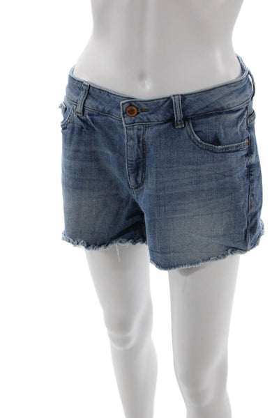 DL1961 Unisex Blue Beach Shorts Button Closure Cotton Lycra Size 28