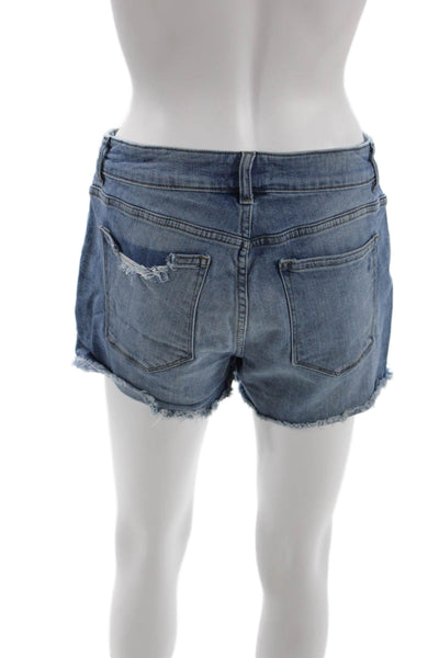 DL1961 Unisex Blue Beach Shorts Button Closure Cotton Lycra Size 28